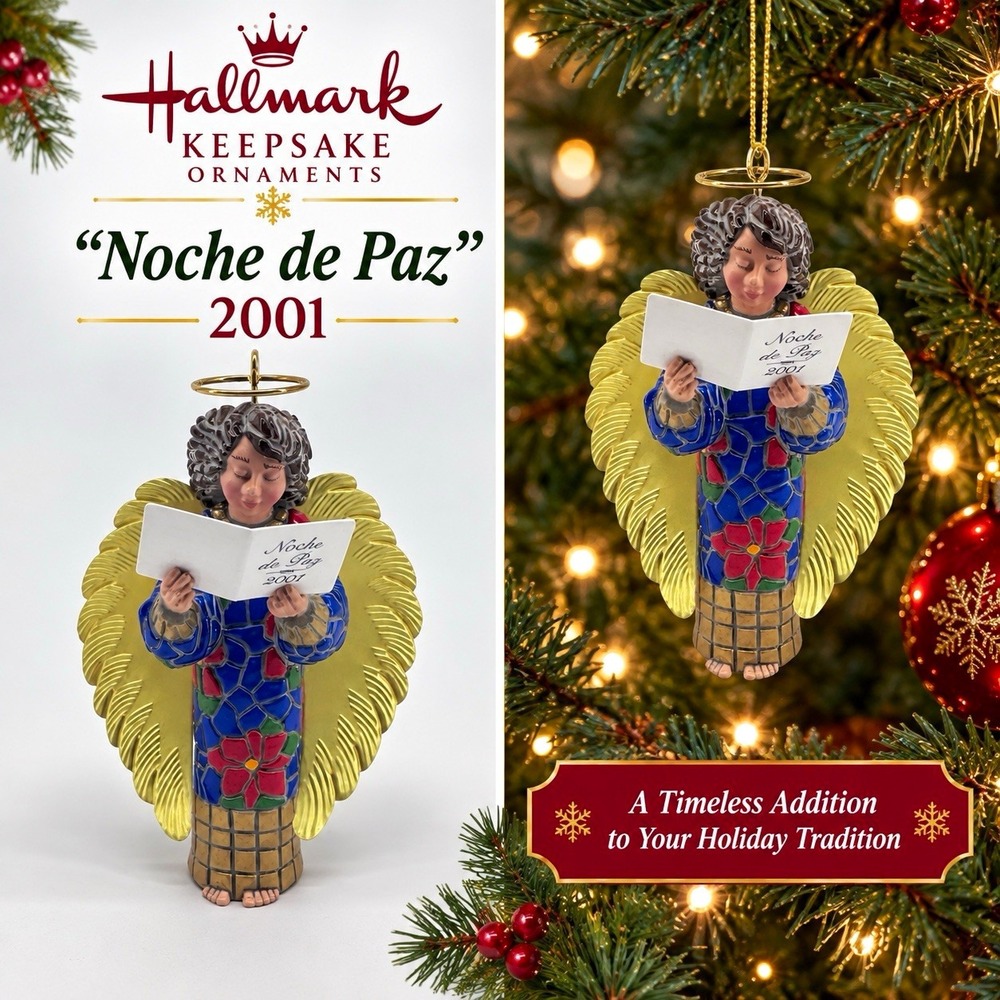 Hallmark Keepsake Noche de Paz Angel Ornament QX8192 Linda Sickman Box 2001 VTG